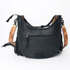 ADBG351 American Darling Western Leather Crossbody Bag with Hair-On Cowhide and Hand Tooled Strap