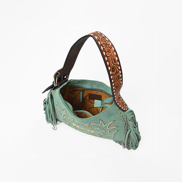 ADBGA1476ENFR American Darling Embroidered Suede Western Hobo Shoulder Bag