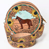 ADBGA334 American Darling Hand Tooled Genuine Leather Floral Carved Canteen Bag