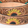 ADBGA334 American Darling Hand Tooled Genuine Leather Floral Carved Canteen Bag