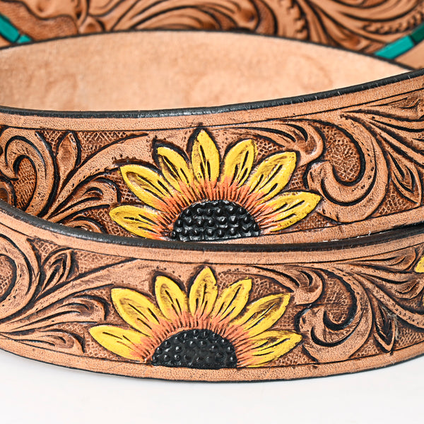 ADBGA334 American Darling Hand Tooled Genuine Leather Floral Carved Canteen Bag