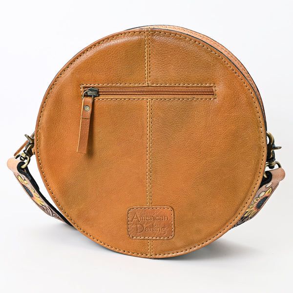 ADBGA334 American Darling Hand Tooled Genuine Leather Floral Carved Canteen Bag