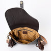 ADBGA335 American Darling Hair-On Cowhide Tooled Leather Cross body Bag With Fringe