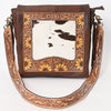 ADBGA337 American Darling Hair-On Cowhide Hand Tooled Leather Messenger Bag