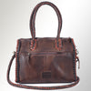 ADBGM270 Western Braided Fringe Duffel with Turquoise Concho - Genuine Leather