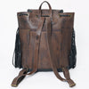 ADBGM275 Western Leather Backpack - Braided Trim, Fringe & Buckle Closure