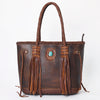 ADBGM328 Handmade Leather Crossbody Bag with Braided Edges - Western Compact Purse