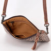 ADBG766 American Darling Western Leather Crossbody Bag - Crocodile Embossed Handcrafted Purse