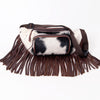 ADBG1124 American Darling Handcrafted Western Leather Fanny Pack with Hair-On Cowhide & Fringes