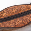 ADBG994 American Darling Hand Tooled Floral Leather Toiletry Clear Bag with Artisan Carving
