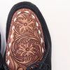 LC-ADFT135 Women's Black Canvas Tooled Leather Western Loafers - American Darling Slip-On Shoes