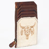 ADCCM101 Cowhide Leather Card Holder - Engraved Western Leather Slim Wallet