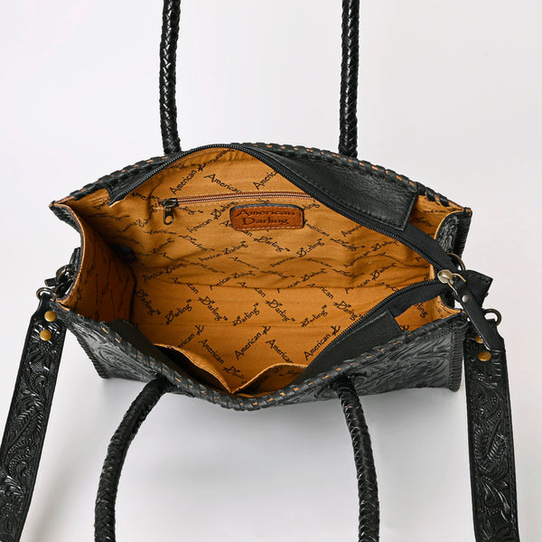 ADBG1131 American Darling Hand Tooled Leather Tote Bag -Western Floral Carved Purse