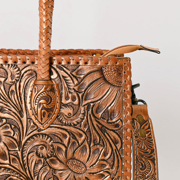 ADBG1131 American Darling Hand Tooled Leather Tote Bag -Western Floral Carved Purse