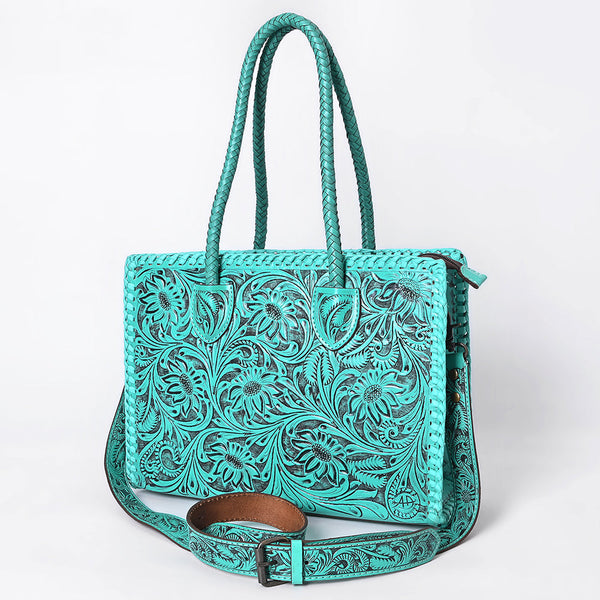 ADBG1131 American Darling Hand Tooled Leather Tote Bag -Western Floral Carved Purse