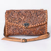 ADBG1133 American Darling Hand Tooled Floral Leather Crossbody Bag Western Purse