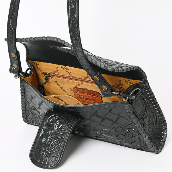 ADBG1134 American Darling Hand Tooled Floral Leather Wallet Bag Clutch & Crossbody Handbag