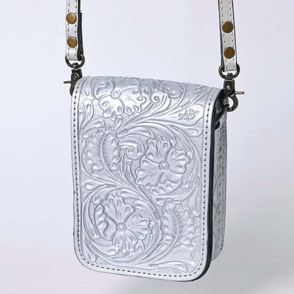 ADBG1135 American Darling Hand Tooled Floral Leather Cell Phone Bag Western Crossbody