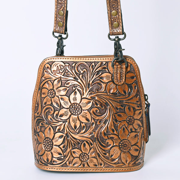 ADBG1136 American Darling Hand Tooled Floral Leather Crossbody Bag