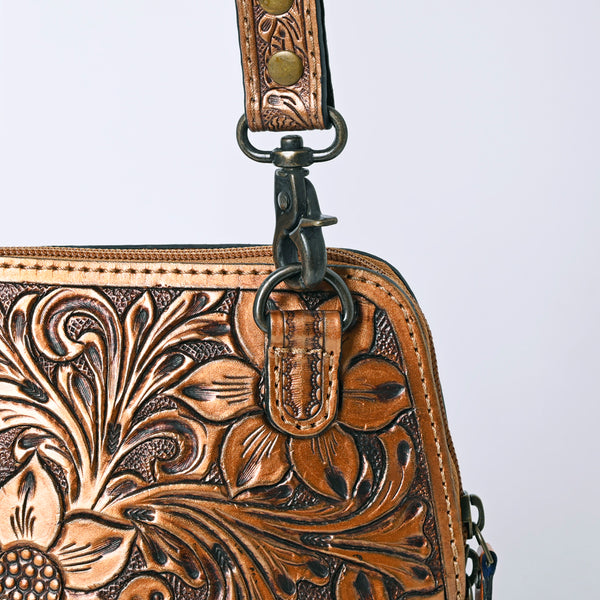 ADBG1136 American Darling Hand Tooled Floral Leather Crossbody Bag