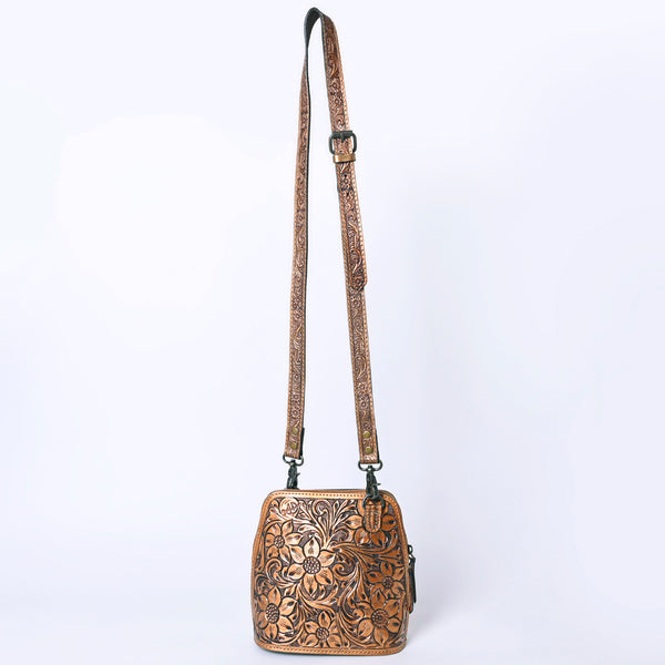 ADBG1136 American Darling Hand Tooled Floral Leather Crossbody Bag