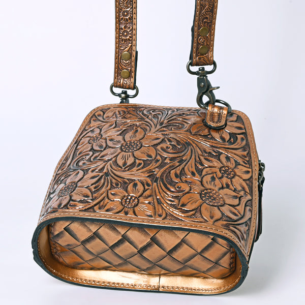 ADBG1136 American Darling Hand Tooled Floral Leather Crossbody Bag