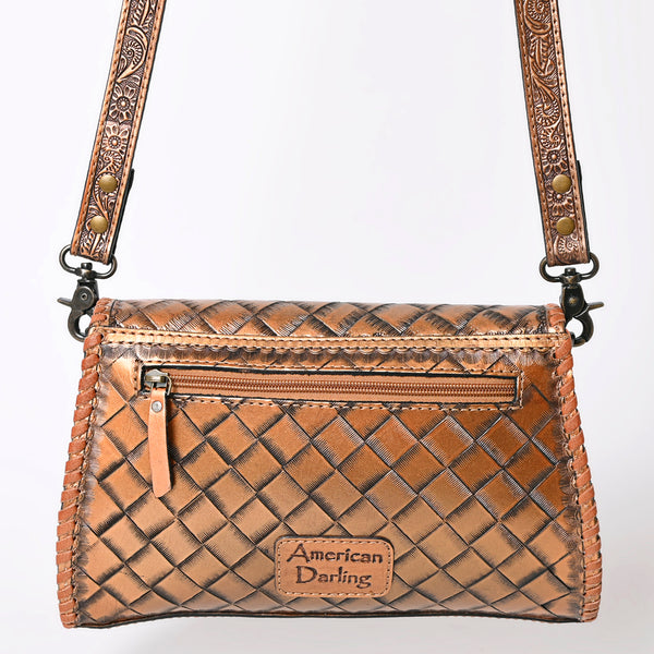 ADBG1137 American Darling Hand Tooled Floral Leather Clutch & Crossbody Purse