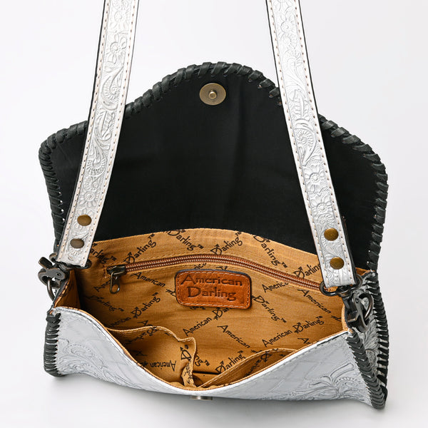 ADBG1137 American Darling Hand Tooled Floral Leather Clutch & Crossbody Purse