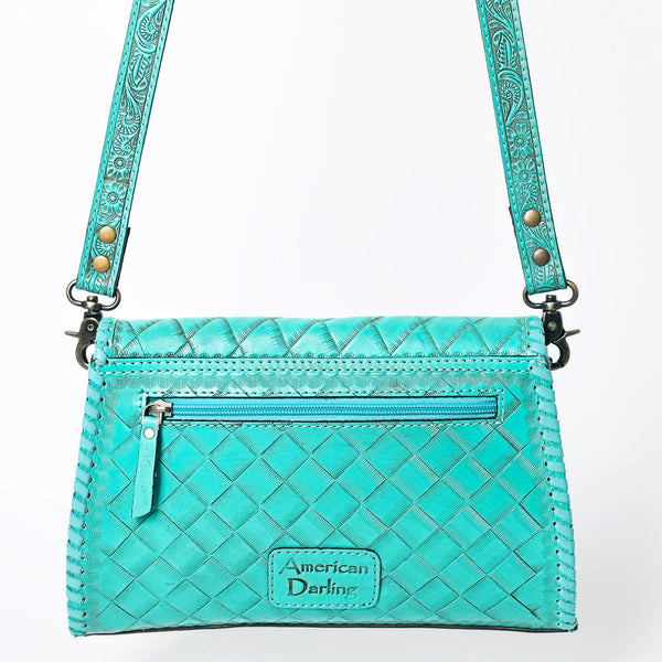 ADBG1137 American Darling Hand Tooled Floral Leather Clutch & Crossbody Purse