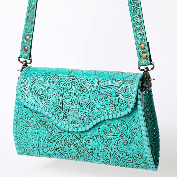 ADBG1137 American Darling Hand Tooled Floral Leather Clutch & Crossbody Purse