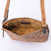 ADBG1138 American Darling Hand Tooled Floral Leather Crossbody Bag Western Purse
