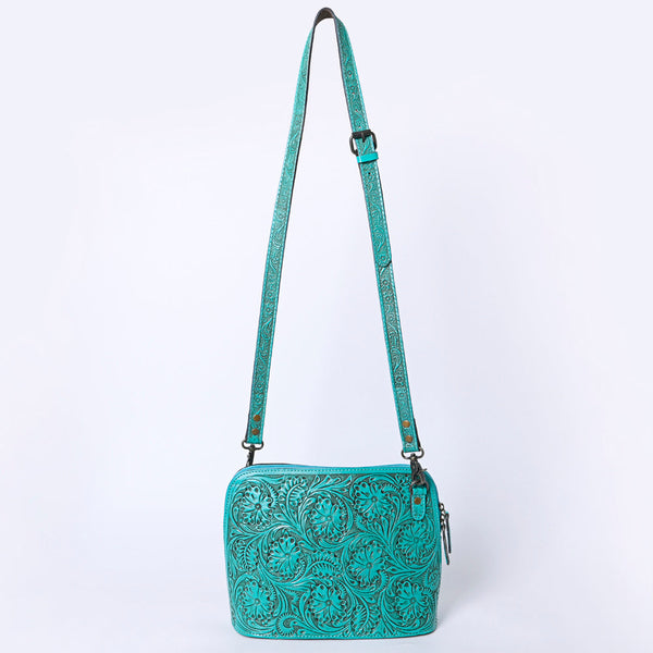 ADBG1138 American Darling Hand Tooled Floral Leather Crossbody Bag Western Purse