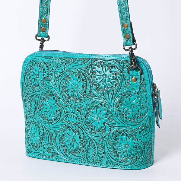 ADBG1138 American Darling Hand Tooled Floral Leather Crossbody Bag Western Purse
