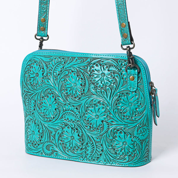 ADBG1138 American Darling Hand Tooled Floral Leather Crossbody Bag Western Purse