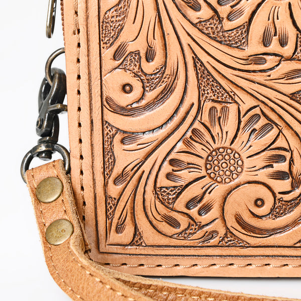 ADBG1140 American Darling Hand-Tooled Western Leather Clutch Bag - Genuine Carved Artisan Women Wristlet