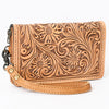 ADBG1140 American Darling Hand-Tooled Western Leather Clutch Bag - Genuine Carved Artisan Women Wristlet