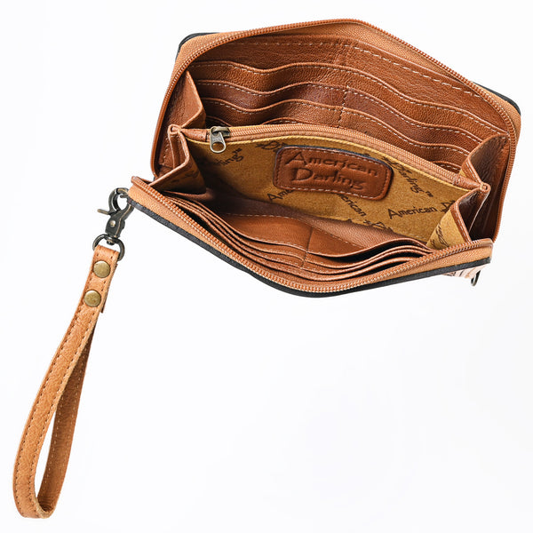 ADBG1140 American Darling Hand-Tooled Western Leather Clutch Bag - Genuine Carved Artisan Women Wristlet