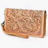 ADBG1140 American Darling Hand-Tooled Western Leather Clutch Bag - Genuine Carved Artisan Women Wristlet