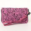 ADBG1140 American Darling Hand-Tooled Western Leather Clutch - Genuine Carved Artisan Women Wristlet Bag