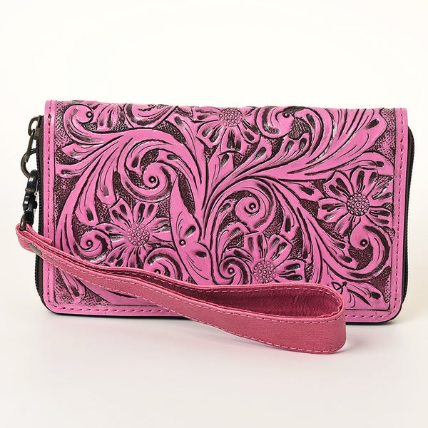 ADBG1140 American Darling Hand-Tooled Western Leather Clutch - Genuine Carved Artisan Women Wristlet Bag