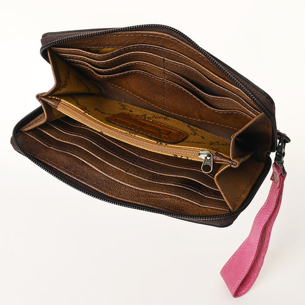 ADBG1140 American Darling Hand-Tooled Western Leather Clutch - Genuine Carved Artisan Women Wristlet Bag