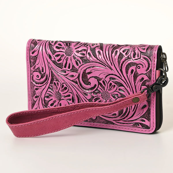ADBG1140 American Darling Hand-Tooled Western Leather Clutch - Genuine Carved Artisan Women Wristlet Bag