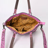 ADBG1141 American Darling Pink Hand Tooled Leather Tote -Western Floral Purse