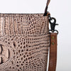 ADBG966 American Darling Crocodile Embossed Leather Western Bucket Crossbody Bag