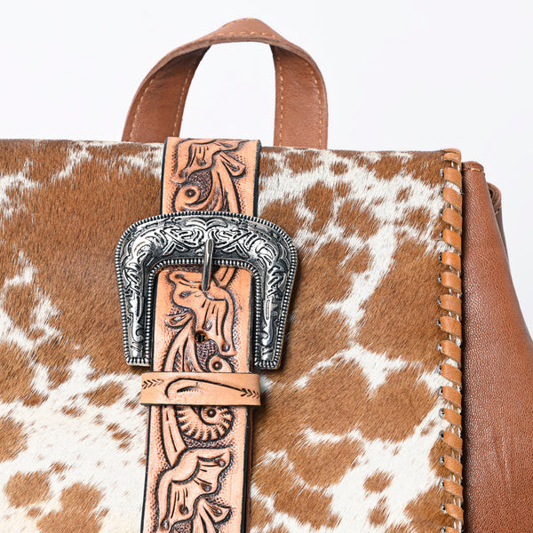 ADBG1145 American Darling Western Cowhide Backpack -Tooled Leather Strap Bag