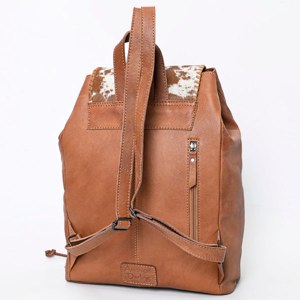 ADBG1145 American Darling Western Cowhide Backpack -Tooled Leather Strap Bag