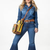 ADBG1146 American Darling Saddle Blanket Sling Bag -Floral Tooled Leather Backpack