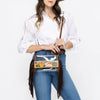 ADBG1152 American Darling Hand Painted Clear Bag -Western Fringe Crossbody
