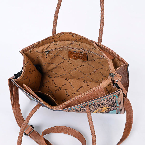 ADBG1158 American Darling Floral Tooled Leather Tote -Western Crossbody Bag