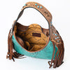 ADBG1164 American Darling Crocodile Embossed Hobo Bag -Western Fringe Handbag Genuine Leather